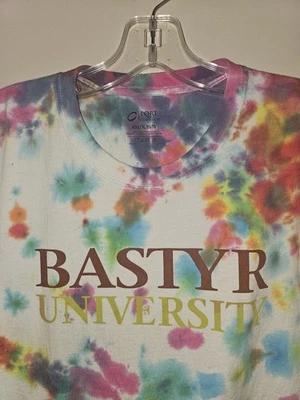 Bastyr University Retro Throwback Xl Mens White TieDyed Graphic Logo Tshirt  - Image 1 of 4