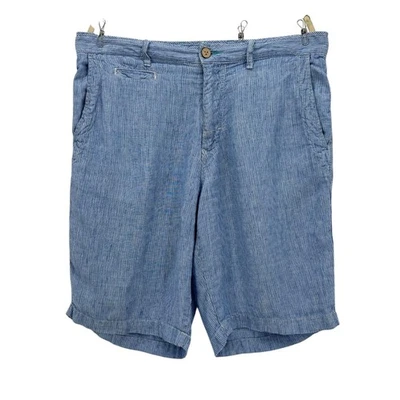 Tommy Bahama Relax Mens 34 Shorts Linen Striped Blue White Flat Front - Image 1 of 4