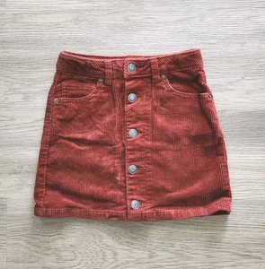 Cat & Jack Maroon Corduroy Skirt Girls Size S 6/6X Stretch Waist Casual Wear - Picture 1 of 12