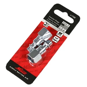 Milton M Style Plugs 1/4" Female NPT Steel Quick Release Plugs S-728 Two Pack - Picture 1 of 3