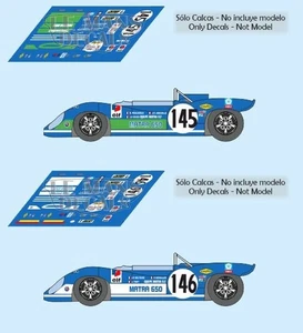 Decals Matra MS650 Tour France Auto 1970 1:32 1:24 1:43 1:18 650 slot calcas - Picture 1 of 3