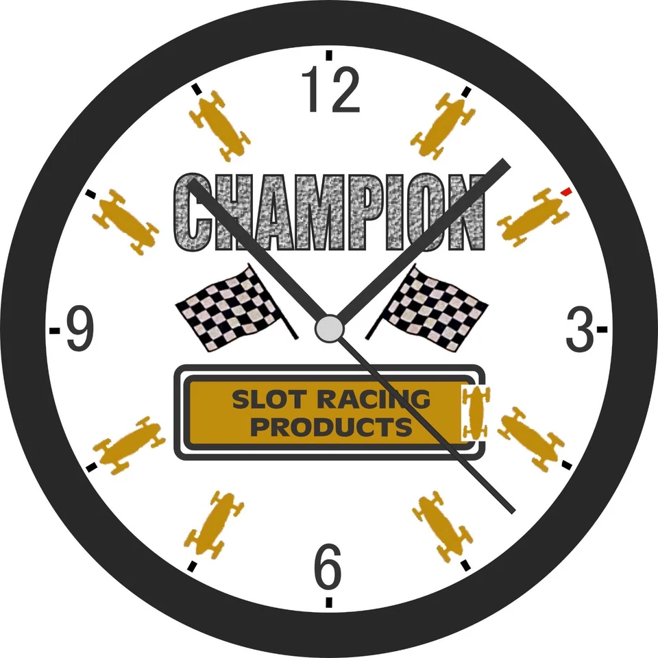 老式 Champion Slot Racing 产品复制品 10 英寸挂钟 — 第 1/1 张图片