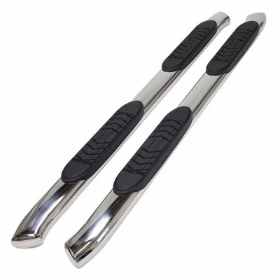 Barra Nerf redonda doblada de 3 pulgadas con 2 almohadillas escalonadas para 07-19 GM Silverado/Sierra cabina extendida Foto 1 de 4