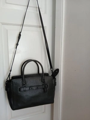 Coach Blake 25 Black Leather Zip Satchel Tote Crossbody Convertible Purse - Image 1 of 4