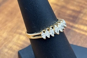 Vintage Marquise Diamant Ring in Gelbgold 14k massiv Gr. 8,5 - Bild 1 von 8
