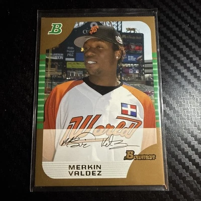 2005 Bowman Draft Picks & Prospects - Merkin Valdez #BDP132 Gold - Image 1 of 2