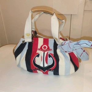 Juicy Couture S.S Juicy Anchor Stripe Boot Damen Tasche Vintage Velour Y2K Selten - Bild 1 von 19