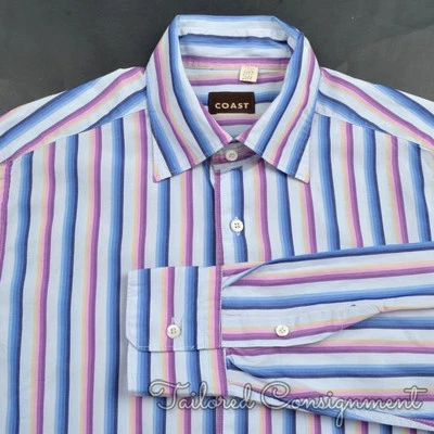 Camisa de vestir informal COAST multicolor a rayas 100 % algodón para hombre - MEDIANA Foto 1 de 4