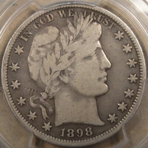 1898-O Barber Half Dollar 50c PCGS Certified VG10 I Grade F12 - Picture 1 of 4