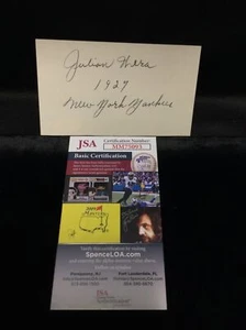 Julian Wera Signed 3x5 Index Card JSA -1 # - Picture 1 of 2