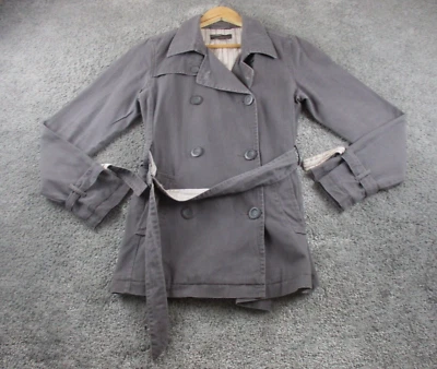 Just Jeans Womens Jacket 12 Button Up Collared Overcoat/Trench With Belt Grey - image 1 of 4