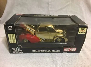 1998 Racing Champions 1941 WILLYS COUPE Gold 1/24 DieCast Hot Rod Magazine #K2 - Picture 1 of 10