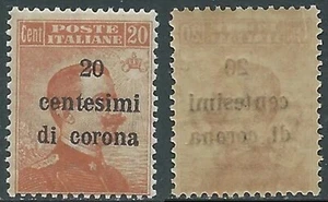1919 TRENTO E TRIESTE EFFIGIE 20 CENT DECALCO MNH ** - UR33-5 - Picture 1 of 1