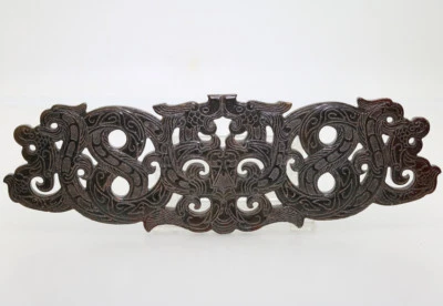 Colgante de jade HeTian tallado calado dragón fénix gemelo D436 coleccionado Foto 1 de 4