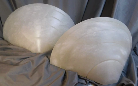 BOYD~ART DECO PAIR OF ALABASTER UP LIGHT WALL SCONCES~17" LONG X 8 1/4" W X 6" H Cover