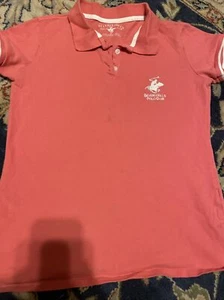 BEVERLY HILLS POLO CLUB Polo Shirt Pink Shade Embroidered Small - Picture 1 of 7