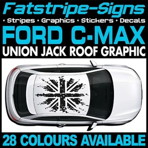 para adaptarse a FORD C-MAX UNION JACK RAYAS GRÁFICAS CALCOMANÍAS ZETEC TITANIO X - Imagen 1 de 2