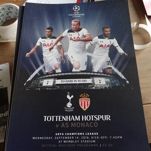 TOTTENHAM v MONACO CHAMPIONS LEAGUE PROGRAMME SPURS 14/9/2016 (L2) - Picture 1 of 2