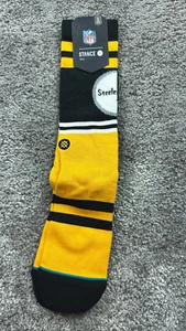 Calcetines Pittsburgh Steelers Talla Grande Para Hombre 9-12 Stance Negro Amarillo Logo Fútbol - Imagen 1 de 6