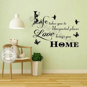 Inspirational Family Wall Sticker Quote Love Brings You Home Wall Art Decal - Picture 1 of 12