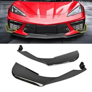 Carbon Fiber Front Bumper Splitter Vent Fin Fit For Chevrolet Corvette C8 20-25 - Picture 1 of 10