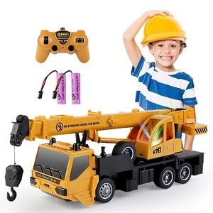 Remote Control Crane Truck Toy for Boys - 2.4G Large RC Crane Truck with Ligh... - Picture 1 of 6