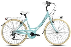 Bici Torpado CITY BIKE VINTAGE SILVER LIFE T120 cambio shimano TX35 6V AZZURRA - Foto 1 di 1