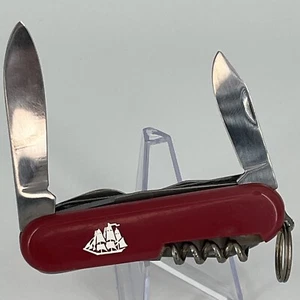 Vintage JAPAN Red Pocket Knife Multi Tool - SHIP LOGO - Picture 1 of 10
