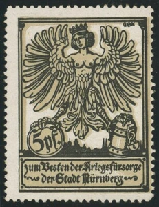 Nuremberg Private Label 5pf Charity Stamp Germany - Picture 1 of 1