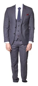 Mens Marc Darcy Formal Fleck Fashion Three Piece Suit - Richmond Grey - Picture 1 of 2