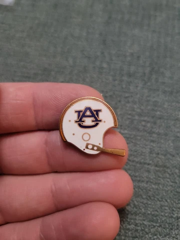 Vintage Auburn University Enamel Footbal Helmet Emblem Cover