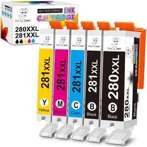 Miss Deer Compatible 280 281 Ink Cartridges for Canon PGI-280XXL CLI-281XXL f... - Picture 1 of 9