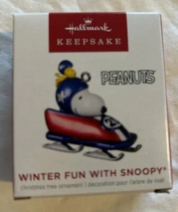2022 Hallmark Keepsake Miniature Mini Ornament Winter Fun With Snoopy #25 Sled - Picture 1 of 4