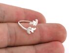 Minimalist Flower Small rings Adjustable Ring Shiny silver plated Brass 4356