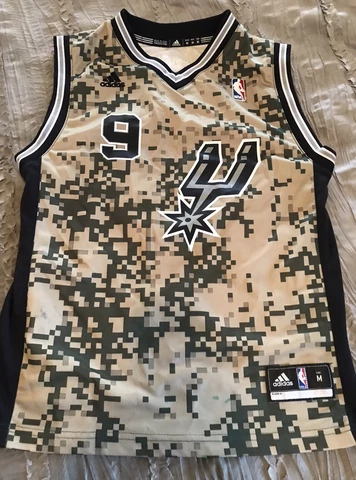 TONY PARKER San Antonio SPURS Basketball ADIDAS Replica CAMO Jersey Youth MEDIUM Cover