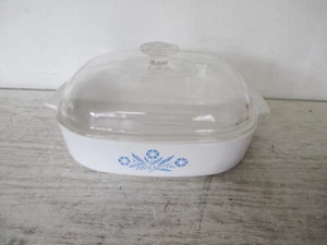 Vintage 1970's 9-3/4" x 2 " Corning Ware Blue Cornflower w/ A-12-C Tall Lid - Picture 1 of 9