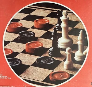 Vintage 1978 Pressman CHESS & CHECKERS Set Model #3312 COMPLETE SEALED Pieces - Picture 1 of 12