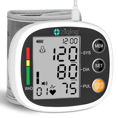 Ziqing Digital Automatic Blood Pressure Monitor Wrist LCD BP Machine Heart Rate - Image 1 of 4