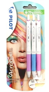 Pilot Ballpoint Pen set of 3 Acroball medium free delivery recycled plastic. - Picture 1 of 1