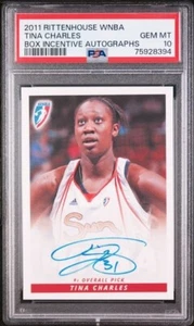 2011 Rittenhouse WNBA Autograph Tina Charles Box Incentive /55 PSA 10 - Picture 1 of 2