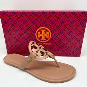 Tory Burch Miller Calf Leather Sandals Light Sand Women's size 9 #29722 - Picture 1 of 8