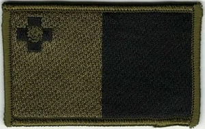 Grün schwarz hellbraun Flagge von Malta Aufnäher passt für VELCRO® MARKE Schlaufenverschluss - Bild 1 von 1