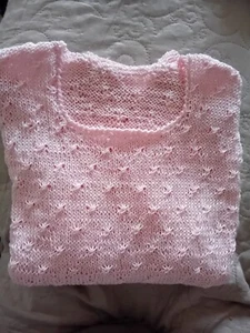 Petit Pull COTON🌸 MERCERISE 100%🌿 ROSETTE🌸POINT NOEUDS ROSA A.BLATT Astrakan - Picture 1 of 11