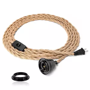 Industrial 15Ft Pendant Lights - Hanging Light Kit with Switch Plug in Vintage F - Picture 1 of 8