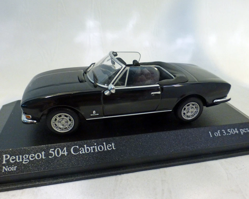 Peugeot 504 Cabriolet Nero, 1:43, MINICHAMPS - Immagine 1 di 1