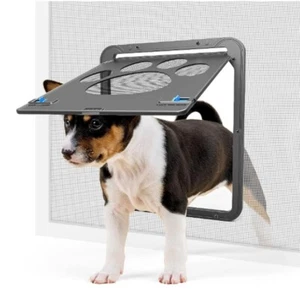 Pet Dog Door Lockable Magnetic Flap For Screen Door, Window, Puppy Dog, Cat Door - Picture 1 of 11