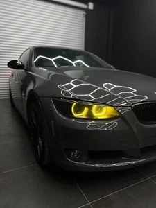 Angel Eyes YELLOW E92 E90 M4 STYLE For BMW 3 Series Headlights DTM STYLE - Picture 1 of 23