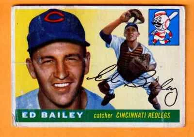 Ed Bailey Cincinnati Reds 1955 Topps #69 Tennessee Volunteers Creased - Image 1 of 2