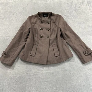 Mossimo Peacoat Women's Medium Wool Brown Double Breasted Academia - Picture 1 of 7