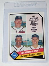 1989 CMC RICHMOND BRAVES MAZZONE / SONNY JACKSON / JOHN GRUBB CARD #24